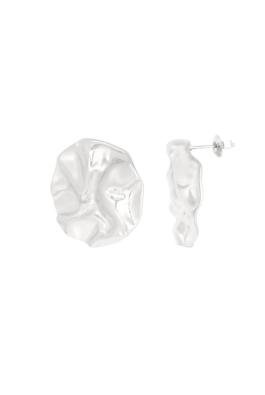 Boucles d'oreilles Ronde Asymétrique Silver