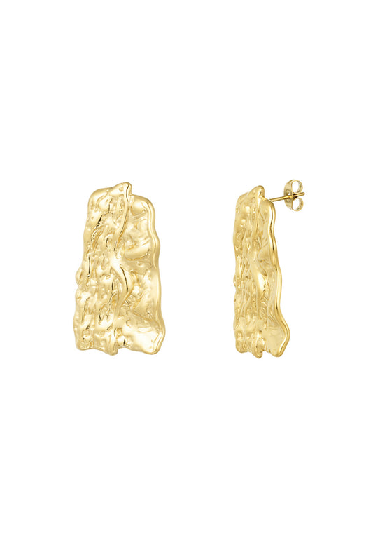 Boucles Assymètrique Rectangulaire Gold